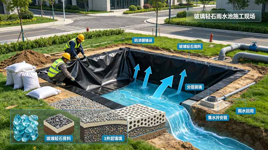 海绵城市｜玻璃轻石雨水池，创新雨水收集与回用系统